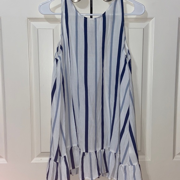 Blue and White Striped Dress - Picture 1 of 3